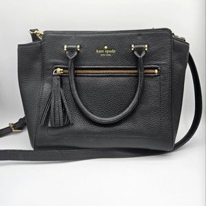 Kate Spade‎ Small Allyn Chester handbag black pebbled leather purse crossbody